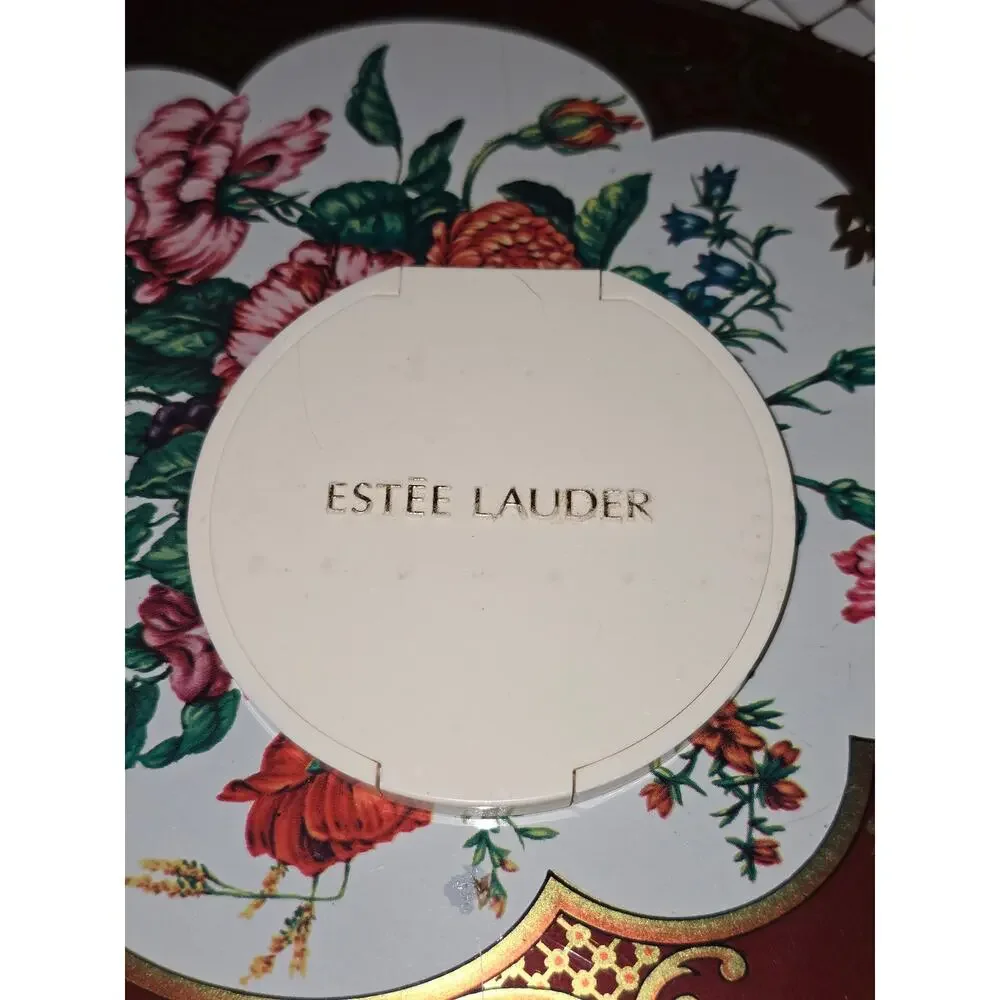Vintage Estee Lauder Compact Mirror White Round Purse Vanity Mirror